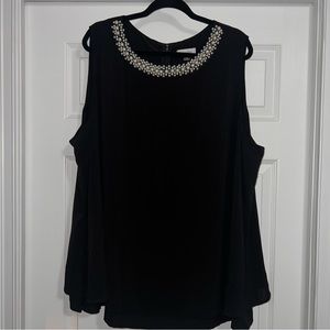 Sleeveless Calvin Klein Shirt w Pearl Detailing